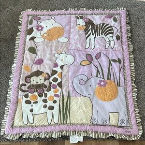 CoCaLo jungle safari girls crib comforter quilt blanket